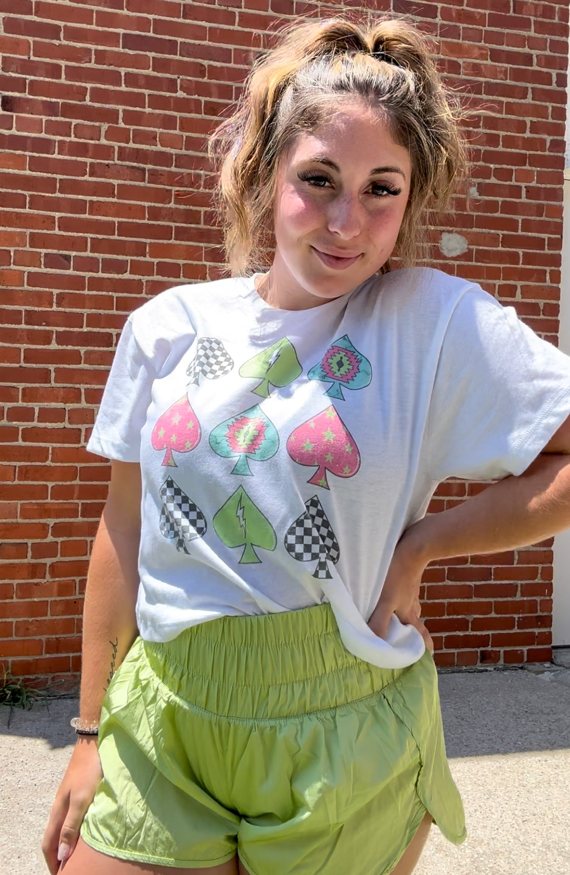 Neon Spades Cropped Tee