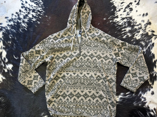 Men's Grey Aztec Hoodie