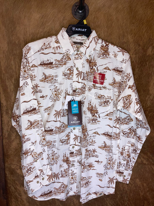 Men's WR Paniolo WSTRN Aloha STR Classic LS Shirt